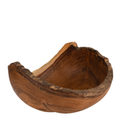 Bowl in Teak wood - approx. 30 cm in diameter and 10 cm high - Salad bowl, fruit bowl, decoration bowl, etc.